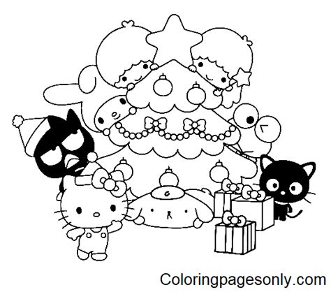 Sanrio Christmas Coloring Pages Coloring Nation