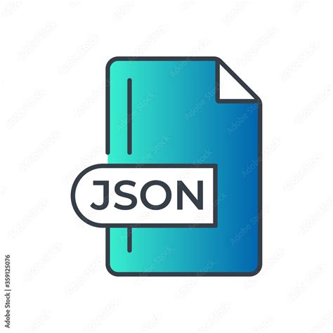 Json File Format Icon Json Extension Gradiant Icon Stock Vector