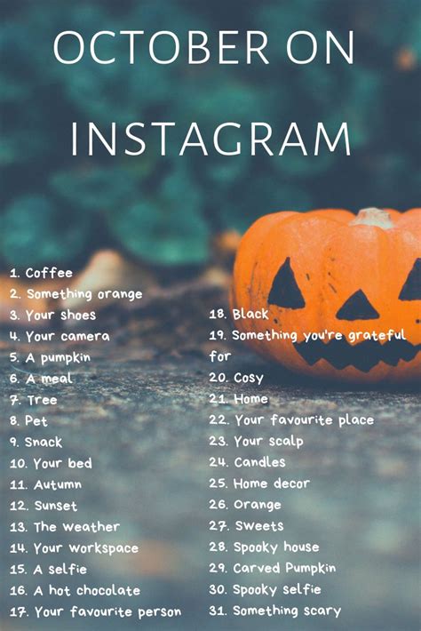 Instagram Photo Challenge for October | Instagram challenge, Autumn ...