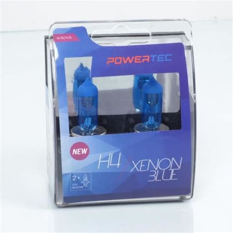 Paire d ampoule H4 12V 60 55W P43t Xénon blue Powertec PTZXB4 DUO Neuf