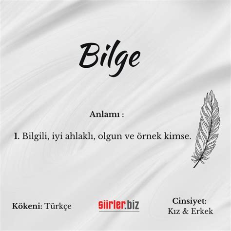 Bilge Sminin Anlam Nedir Siirler Biz