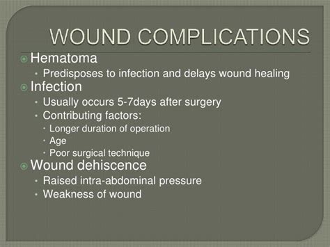 Complications of major surgery