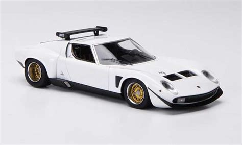 Coche Miniatura Lamborghini Miura Jota 1 43 FrontiArt Jota SVR Blanco