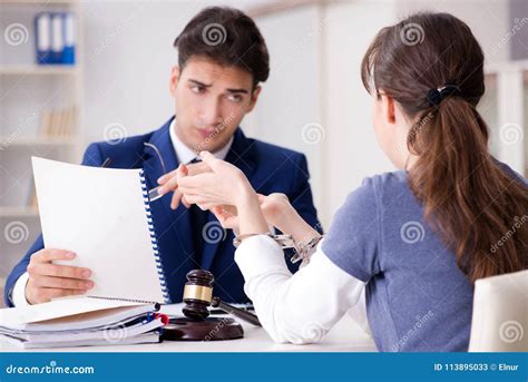 The Lawyer Talking To His Client In Office Stock Image Image Of