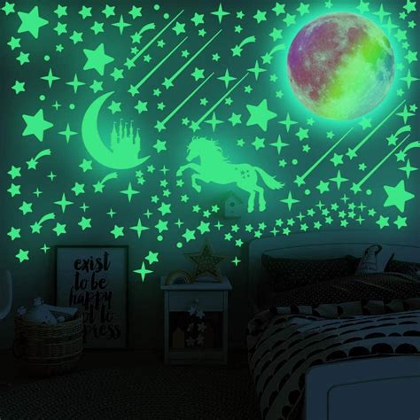 Glow in The Dark Stars,Glow in The Dark Stars and Moon for Ceiling Glow ...