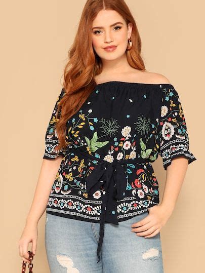 Plus Size Blouses Plus Size Blouses Online Shein Botanical Blouse