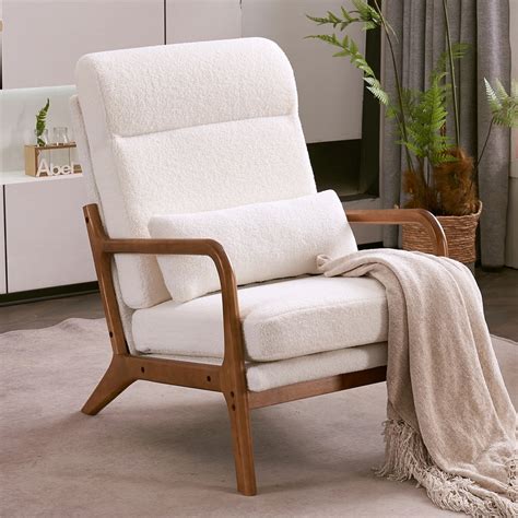 Accent Chair Modern Teddy Velvet Upholstered Armchair Lounge Chair