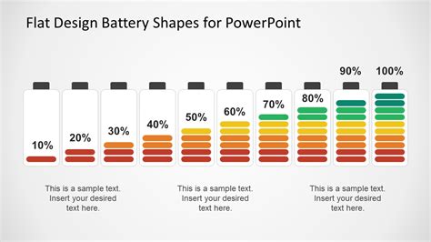 Flat Design Battery Shapes PowerPoint Theme - SlideModel