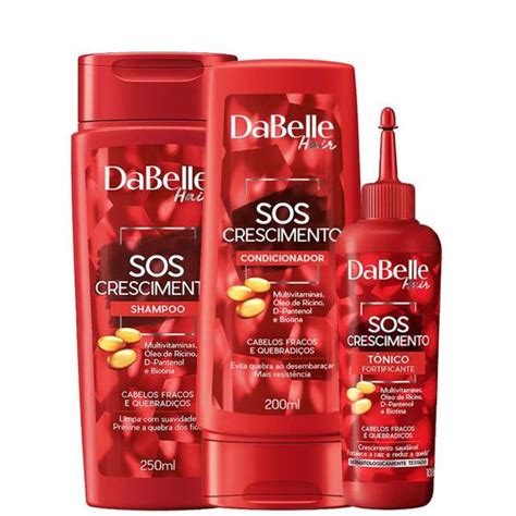 Kit Sos Crescimento Dabelle Hair Shampoo Cond Tônico Capilar