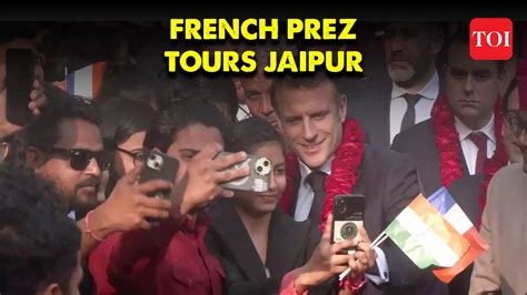 French President Emmanuel Macron Gets A Glimpse Of Rajasthani Culture