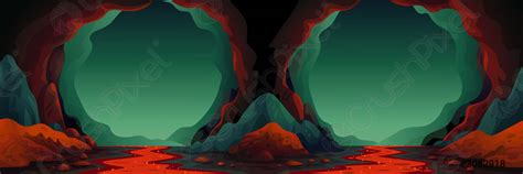 Cave - vector seamless background Cavern landscape with an underground ...