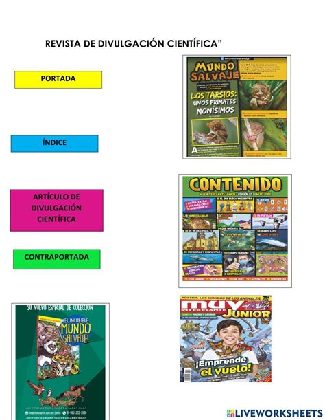 Revista de divulgación científica worksheet Revistas cientificas