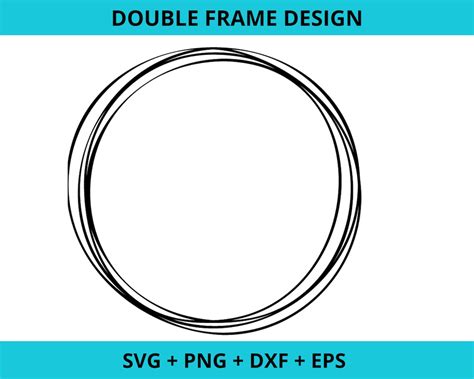 Double Circle Frame Svg Geometric Circle Frame Border Svg Geometric