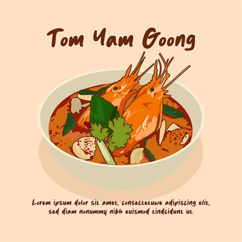 Handgezeichnete Traditionelle Thail Ndische K Che Tom Yam Goong