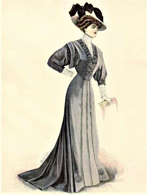 An Old Fashion Illustration Of A Woman In A Long Dress