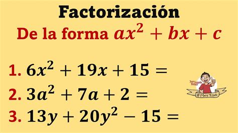 Factorización de un Trinomio de la forma ax2 bx c Método del aspa