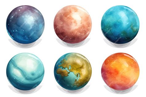 Premium Photo | Set of planets isolated on white background