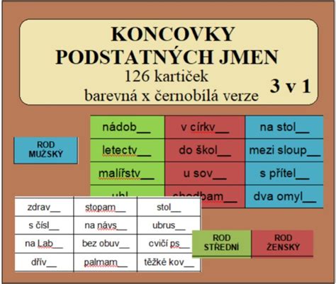 Materi L Koncovky Podstatn Ch Jmen V