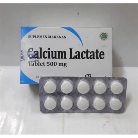 Jual Calcium Lactate 500mg 100 Tablet Shopee Indonesia