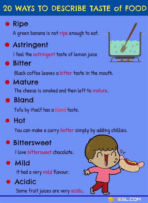 Food Adjectives 20 Words To Describe Food And Taste Fluent Land Vocabulary Words Learn