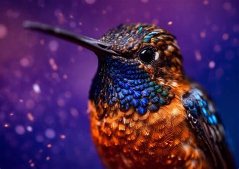 Un P Jaro Colorido Con Plumas Azules Y Doradas Se Sienta Frente A Un