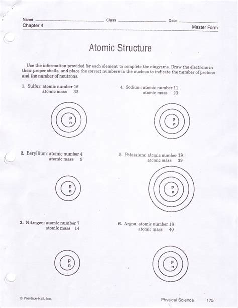 Bohr Atomic Models Worksheet Englishworksheet My Id