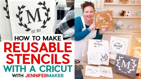 Make A Reusable Stencil With Cricut And Apply To Wood Signs And Towels Youtube