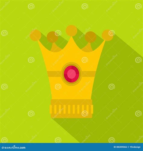 Medieval Crown Icon Flat Style Stock Vector Illustration Of Sign