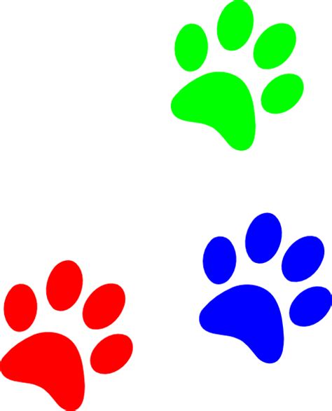 Colorful Paw Prints Clip Art Clip Art Library