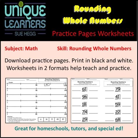 Rounding Whole Numbers Worksheets Unique Learners