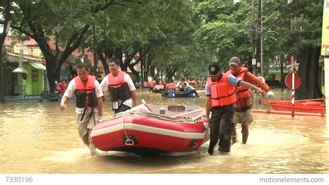 Rescue Team In Flood Crisis Manila Philippines Stock video footage ...