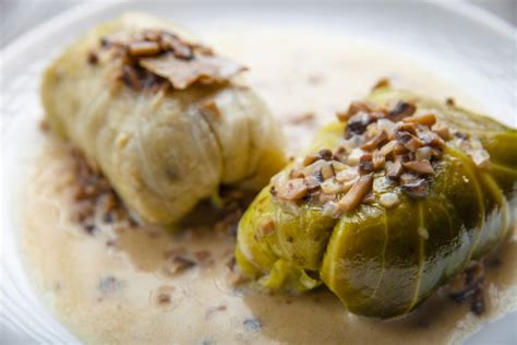 Stuffed cabbage with mushroom sauce, Golabki popular Polish dish | Love ...