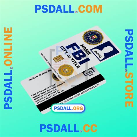 FBI-Federal Bureau of Investigation ID Card Vector Template V2 - psdall.org