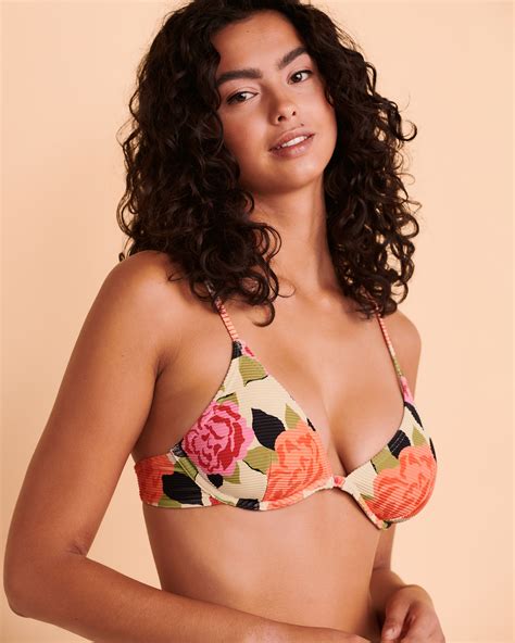 BILLABONG Haut de bikini plongeant MAGIC GARDEN Fleurs géantes