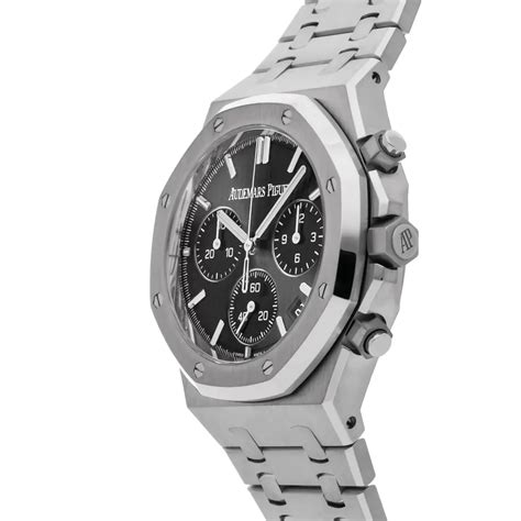 Audemars Piguet Black Chronograph Dial Silver Bracelet - WP