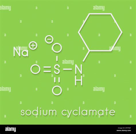 Sodium Cyclamate Artificial Sweetener Molecule Skeletal Formula Stock