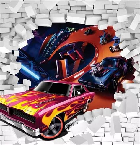 Papel Parede Adesivo Decoração Carros Hot Wheels Quarto m² MercadoLivre