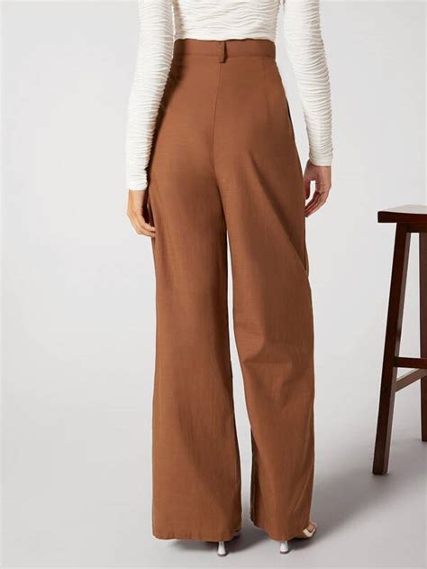 Shein Bizwear Solid Fold Pleated Trousers Shein Uk