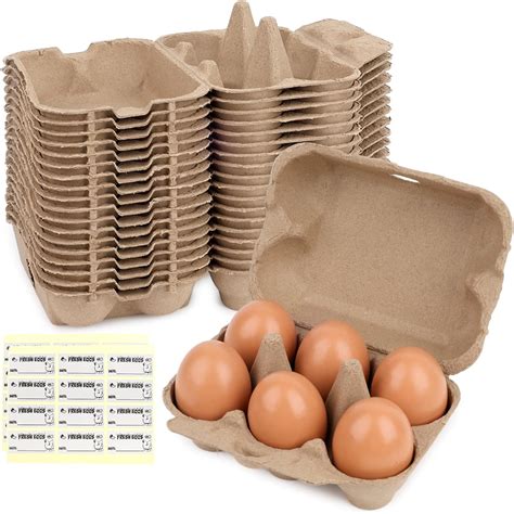 Haksen 36pcs Paper Egg Cartons Pulp Egg Holder Half Dozen