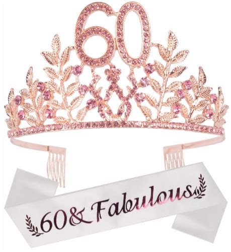 60th Birthday Sash & Tiara Set by DORADREAMDEKO - Glitter Sash ...