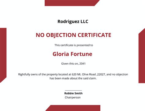 Free Property No Objection Certificate Template Edit Online