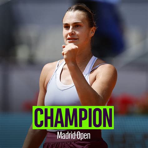 We Are Tennis France on Twitter SABALENKA REINE À MADRID La N2