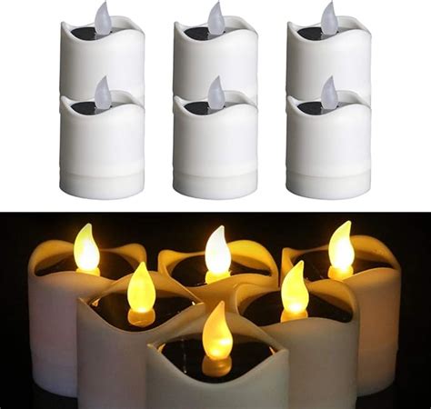 Pcs Solar Candles Light Tinyouth Solar Led Candles Flameless Candles