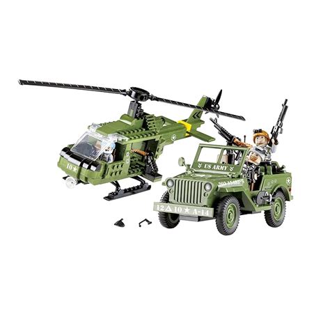 Buy Cobi Small Army Jeep Willys Military B With Helicopter