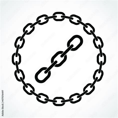 silhouette chain circle / vector illustration Stock Vector | Adobe Stock