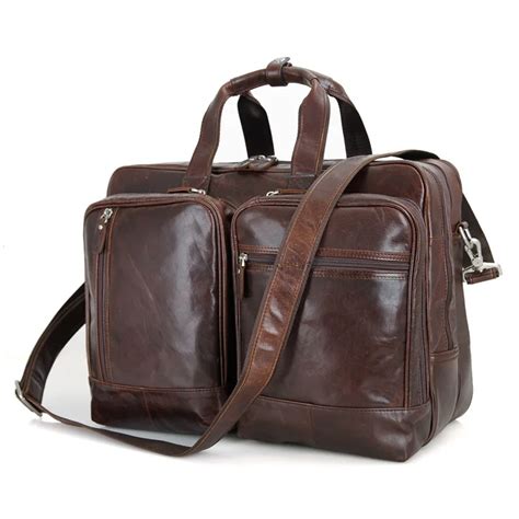 Bolsa mensageiro masculina de couro legítimo vintage grande capacidade