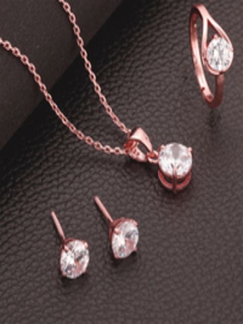 Buy Giva Sterling Silver Rose Gold Plated White Cz Studded