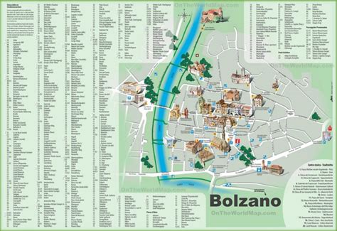 Tourist map of Bolzano city centre - Ontheworldmap.com