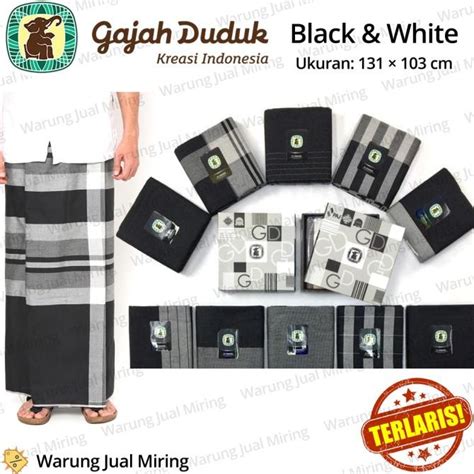 Jual Sarung Gajah Duduk Black White Hitam Putih Terbaik Shopee