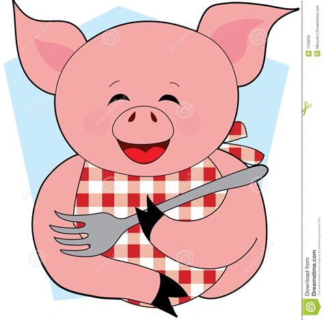 Pig Eating Bacon Cartoon - loklok109